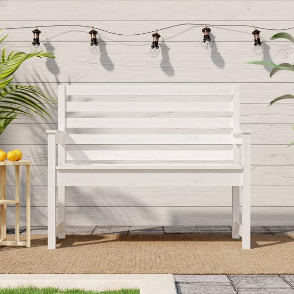 ARDEBO.de - Gartenbank Weiß 109x48x91,5 cm Massivholz Kiefer