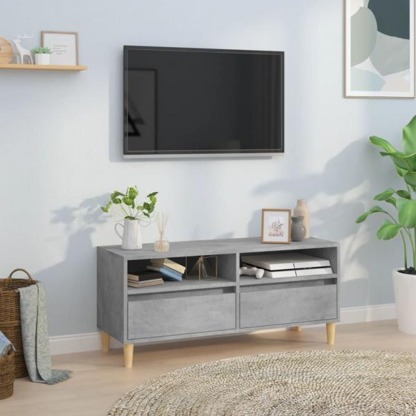 ARDEBO.de - TV-Schrank Betongrau 100x34,5x44,5 cm Holzwerkstoff