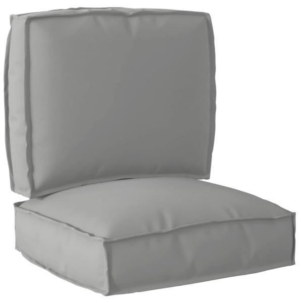 ARDEBO.de - Pallet Kissen Set 2-teilig Grau Polyesterstoff Standard