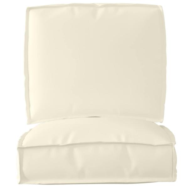 Pallettenkissen Set 2-teilig Creme Polyester Groß