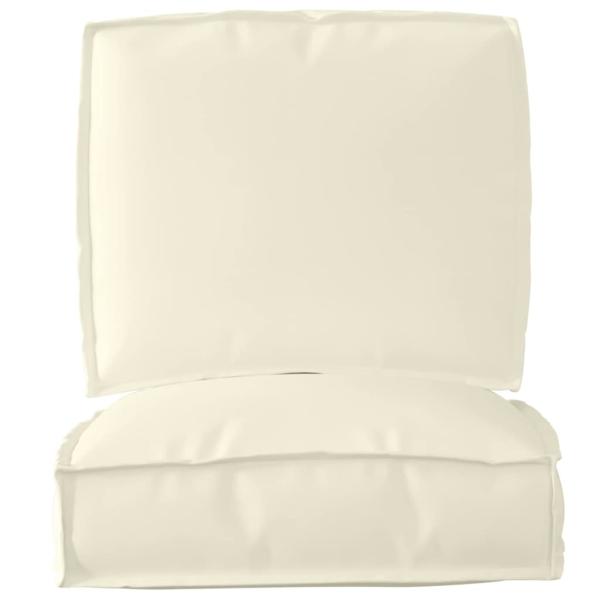 Pallettenkissen Set 2-teilig Creme Polyester Groß