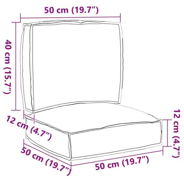 Pallettenkissen Set 2-teilig Creme Polyester Groß