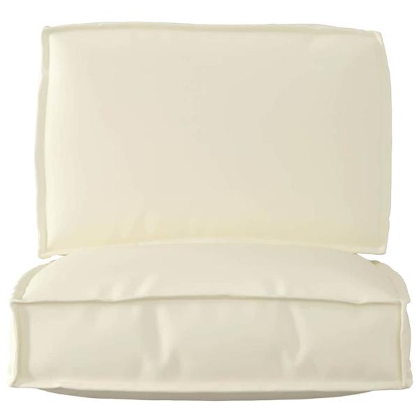 Pallet Kissen Set 2-teilig Creme Oxford Stoff Wasserabweisend