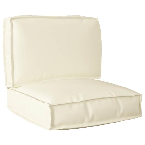 Pallet Kissen Set 2-teilig Creme Oxford Stoff Wasserabweisend