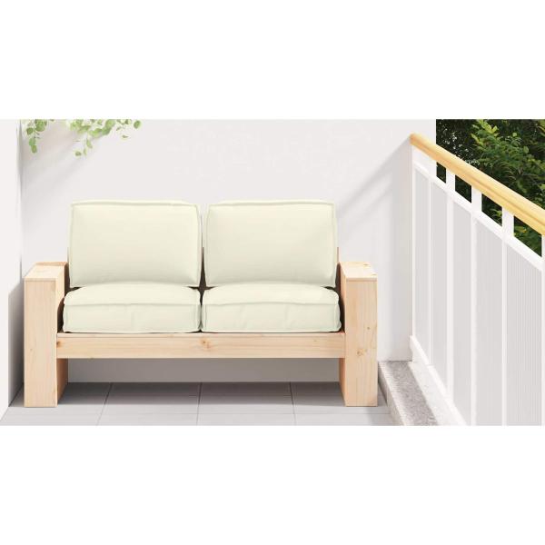 Pallet Kissen Set 2-teilig Creme Oxford Stoff Wasserabweisend