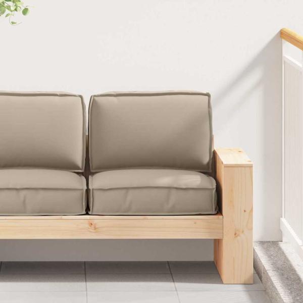 ARDEBO.de - Pallet Kissen Set 2er Set Taupe Polyester Mischgewebe