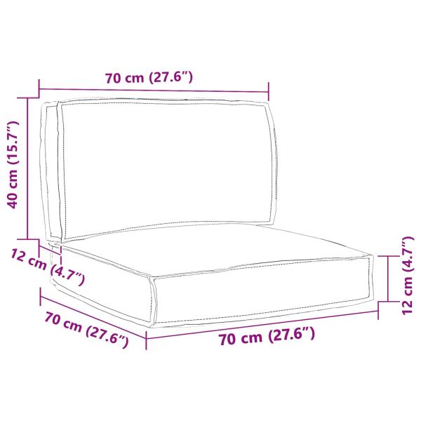 Pallet Kissen Set 2er Set Schwarz Polyester Rechteckig Modern