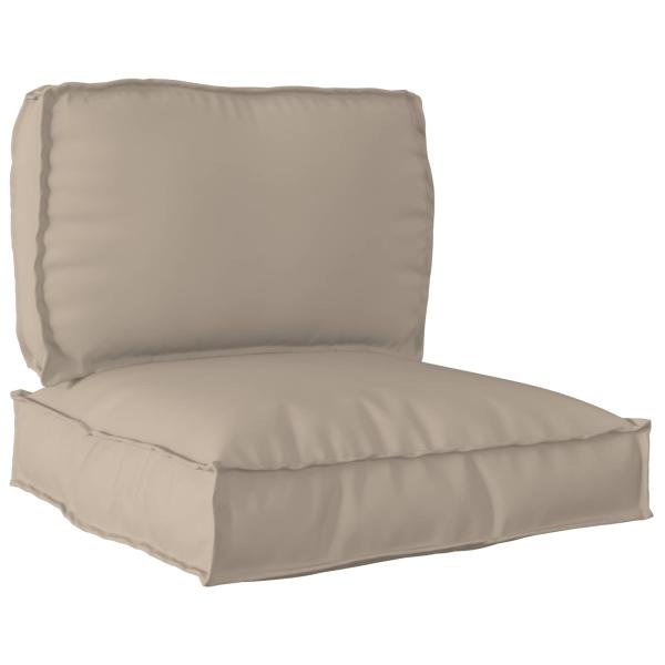 ARDEBO.de - Palettenkissen Set 2-teilig Taupe Polyester Kissen Set