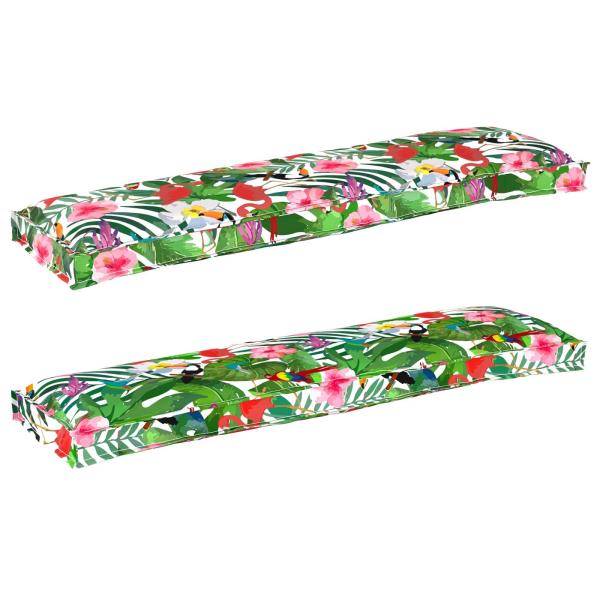 ARDEBO.de - Palettenkissen Set 2-teilig Blattmuster Polyester