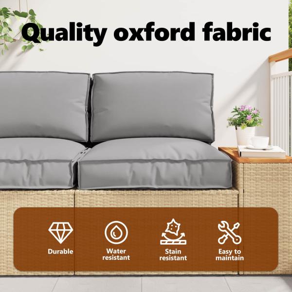 Palettenkissenset Oxford-Stoff Grau 80 x 80 x 52 cm