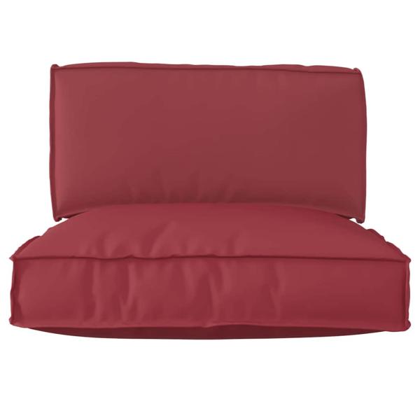 Pallet-Kissen-Set Set von 2 Burgunderrot Polyester Medium