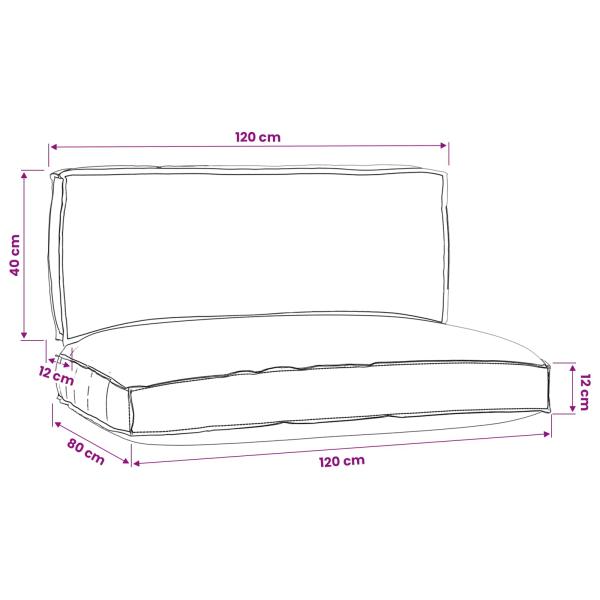 Palettkissen Set 2er Set Anthrazit Polyester Standard
