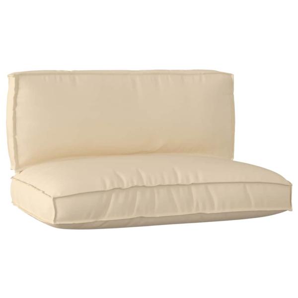 ARDEBO.de - Palettkissen Set 2-teilig Beige Polyester Palettkissen