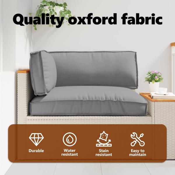Pallet-Kissen Set 3er Set Grau Polyester Standard