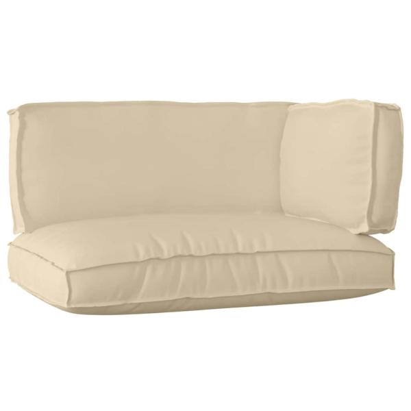 ARDEBO.de - Pallet Kissen Set 3-teilig Beige Polyester Mittel
