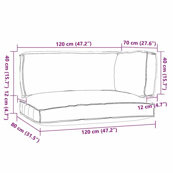Pallet Kissen Set 3-teilig Beige Polyester Mittel