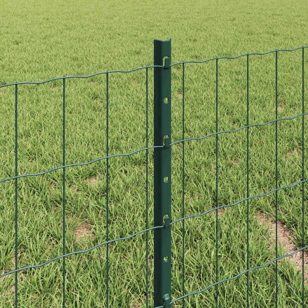 Euro-Zaun mit Pfosten 10 x 0,4 m PVC-beschichteter Stahl Grün