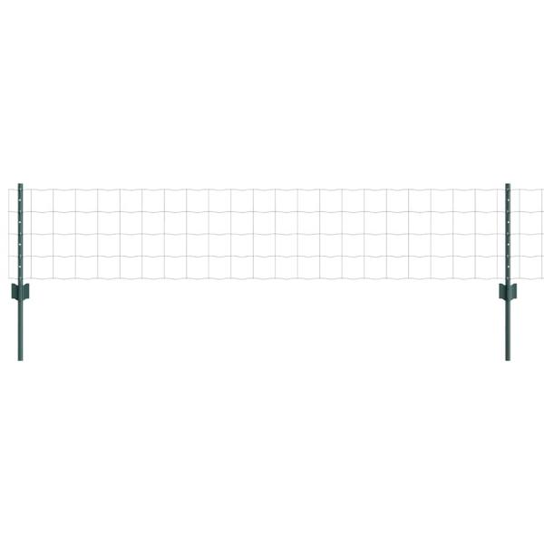 Eurozaun mit 5 U-Pfosten Grün 0,4x10 m Stahl