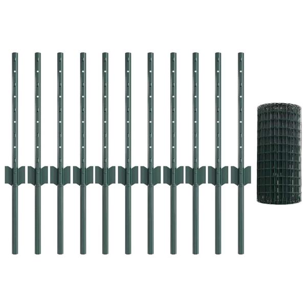 Gartenzaun Set Set von 2 Grün Stahl 25m x 0.4m Langlebig