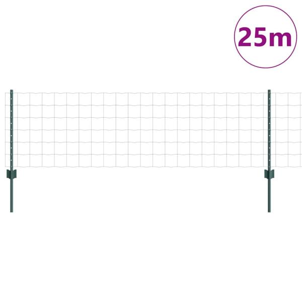 Euro Zaun Set aus 2 Grün Stahl 25 x 0.6 m Robust Euro Zaun