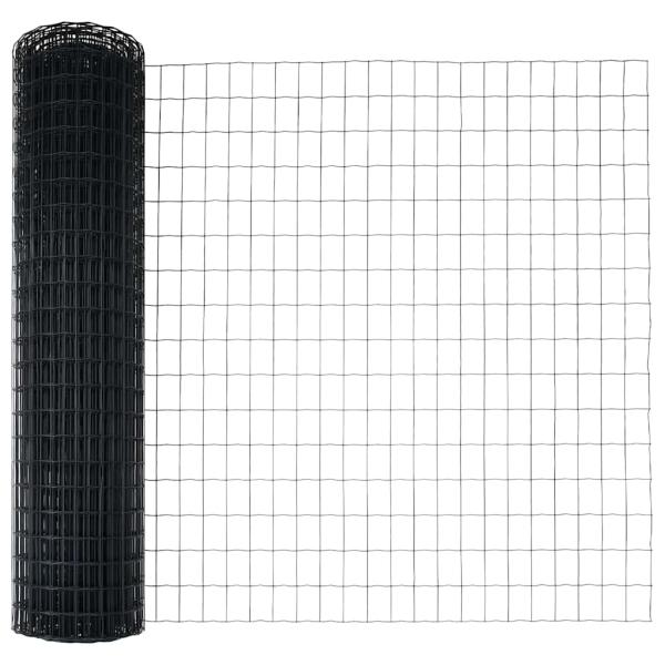 Eurozaun mit 10 U-Posts Grau 1,2x10 m Stahl