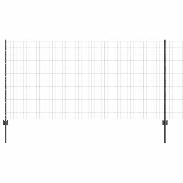 Euro Zaun Set von 2 Grau Metall Standard Robust Euro Zaun