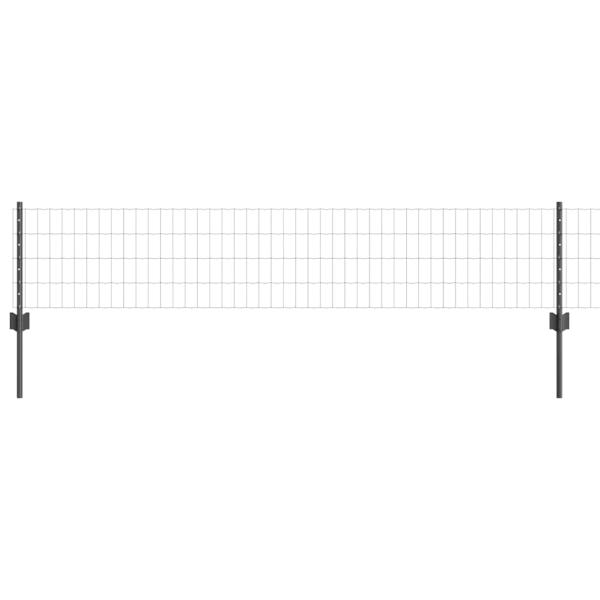 Euro Zaunset Set aus 3 Grau Metall 50 x 0,4 m