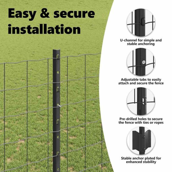 Euro-Zaun mit Pfosten 10 x 1,6 m PVC-beschichteter Stahl Grau