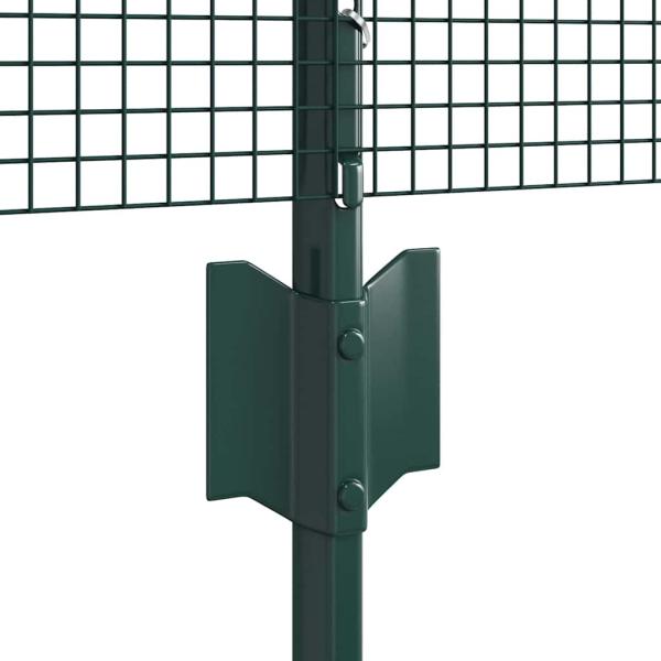 Schweißdrahtzaun mit 5 U-Pfosten Grün 0.4x10 m Stahl