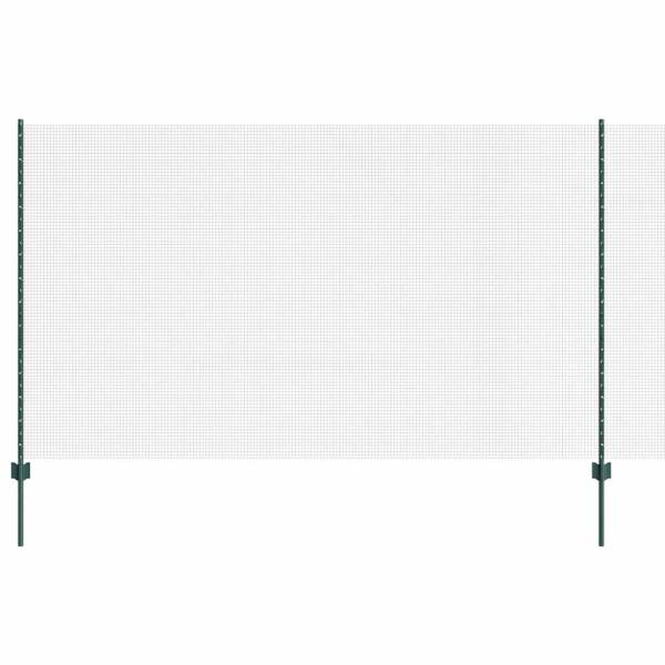 Schweißdrahtzaun mit 5 U-Posten Grün 1,4x10 m Stahl
