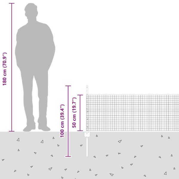 Schweißdrahtzaun mit 11 U-Posts Grün 0.5x25 m Stahl