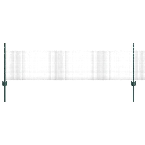 Geschweißter Drahtzaun mit 22 U-Posten Grün 0.5x50 m Stahl