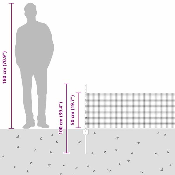 Geschweißter Drahtzaun mit 22 U-Posten Grün 0.5x50 m Stahl