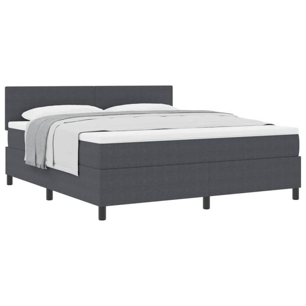 Boxspringbett mit Matratze Dunkelgrau Super King Cordstoff
