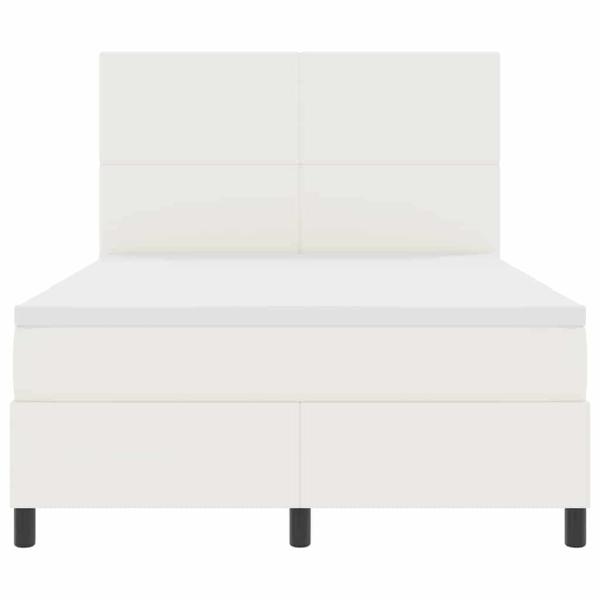 Boxspringbett mit Matratze Creme 140x200 cm Cord-Stoff