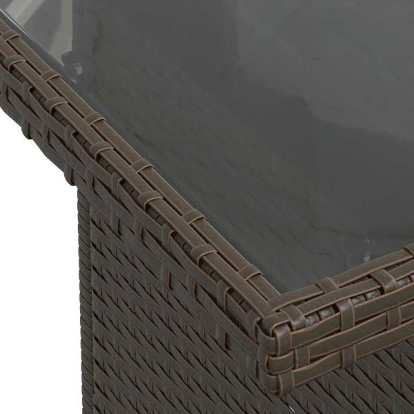 7-teiliges Garten Sofaset mit Kissen Braun Poly Rattan