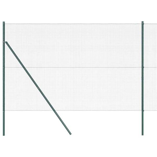 Schweißdrahtzaun mit 13 Pfosten Grün 1,5x25 m Stahl