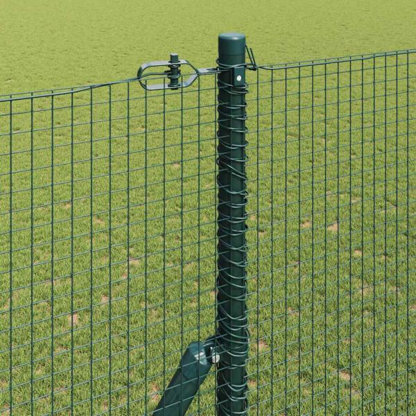 Schweißdrahtzaun mit 13 Pfosten Grün 1,5x25 m Stahl
