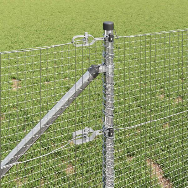 Zaunpfahlset Set aus 2 Verzinkter Stahl 25 x 1 m Robust