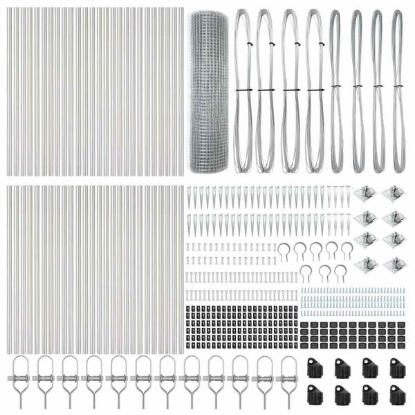 Gewebter Drahtzaun mit 13 Spike-Posts 0.8x100 m Verzinkter Stahl