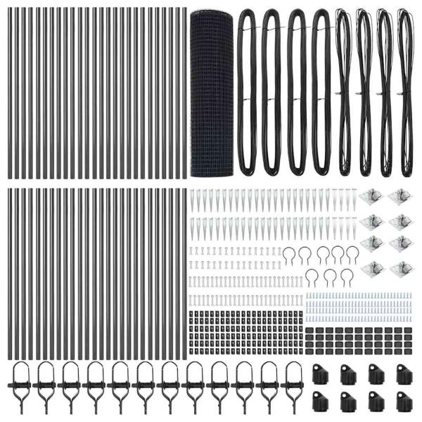 Schweißdrahtzaun mit 13 Spike-Posts Grau 0.6x100 m Stahl
