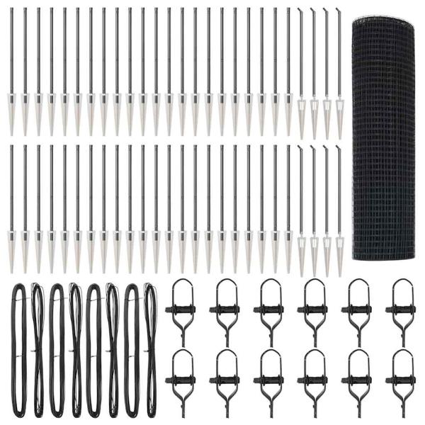 Schutzzaun mit 13 Spike-Posts Grau 0,8x100 m Stahl