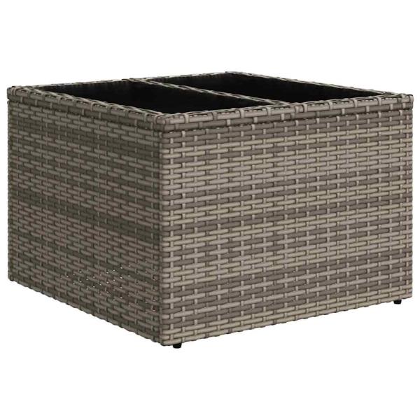 8-teiliges Garten-Sofa-Set mit Polstern Grau Poly Rattan