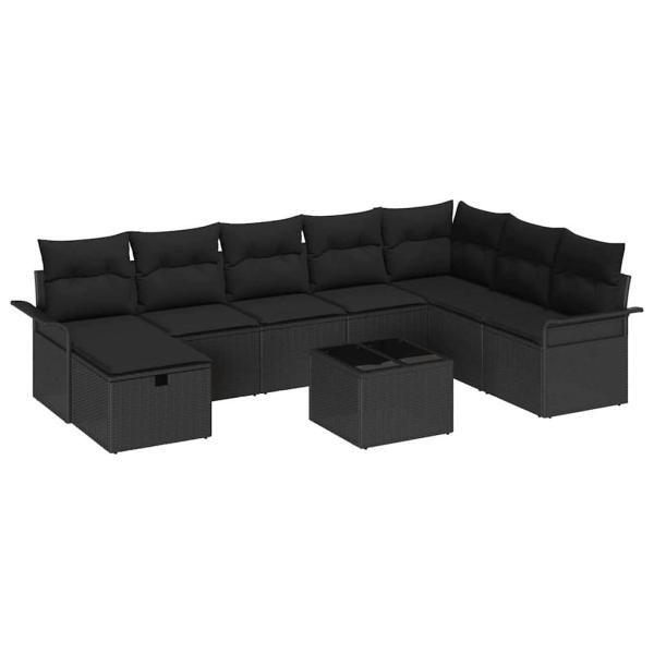 Gartensofa-set 9 Stk. Poly Rattan
