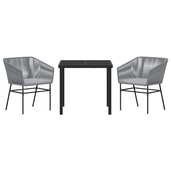 Set aus 2 Grau PE-Rattan Mittel Langlebig Gartenstuhl