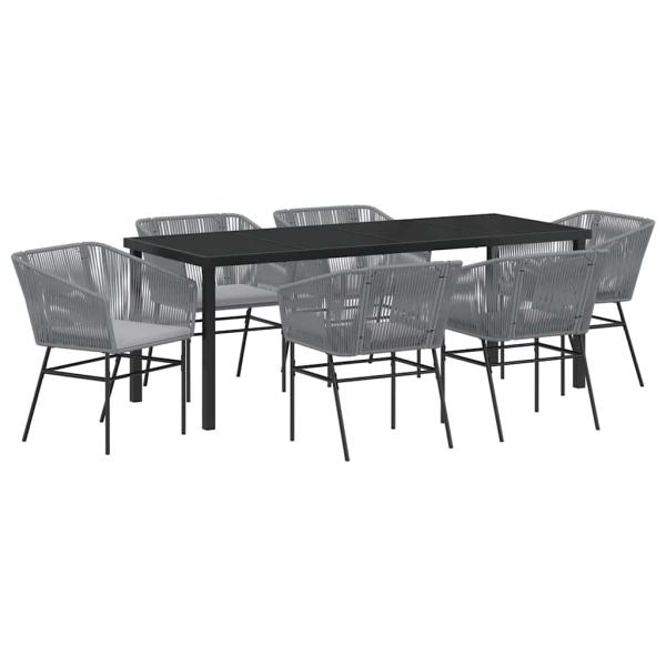 ARDEBO.de - Set von 4 Grau Poly-Rattan Standard UV-beständige Materialien