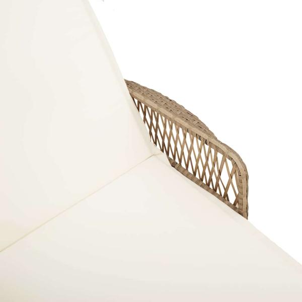 Sonnenliegen-Set Set von 3 Beige und Cremeweiß PE Rattan, Metall