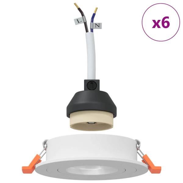 Einbaustrahler 6 Stück Rund GU10 Weiß Ø91 mm