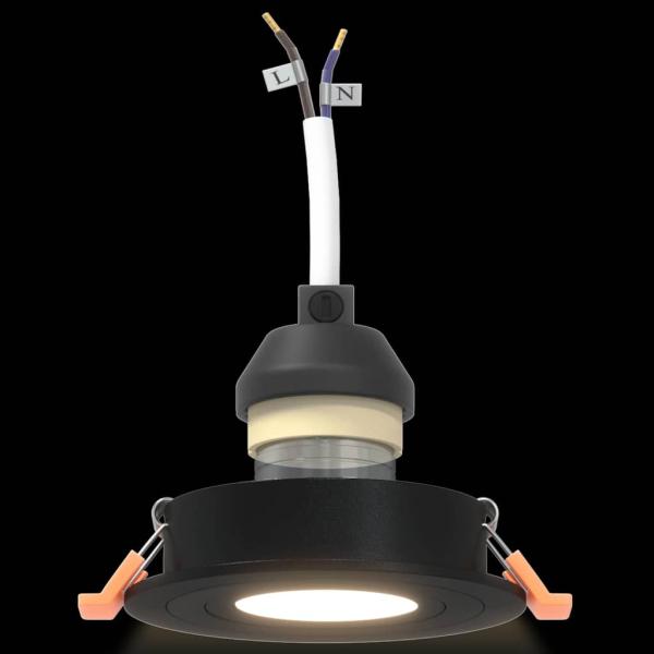 Einbauspotlights 6 Stück Rund GU10 Schwarz Ø91 mm