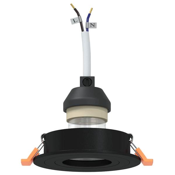 Einbauspotlights 6 Stück Rund GU10 Schwarz Ø91 mm